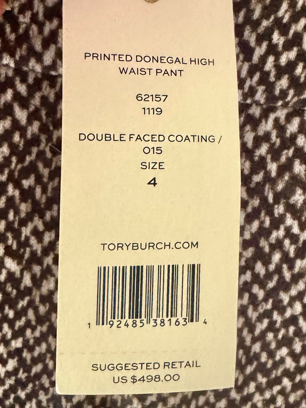 Tory Burch Black & White Tweed Flare Pants - Picture 4 of 5